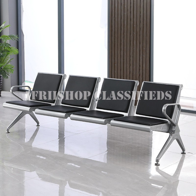 Office Bench: 3 Seater Green Office Bench