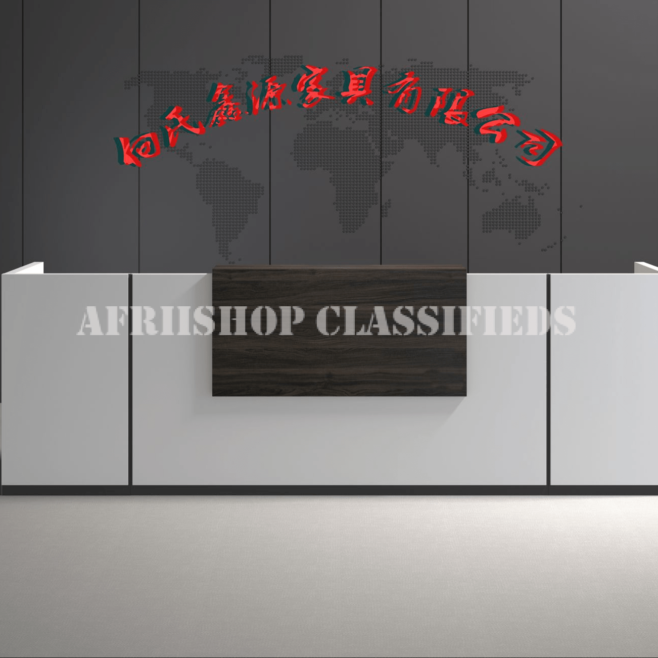 Reception Table : White Front Reception Office Table