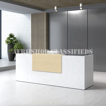 Reception Table : White Front Reception Office Table