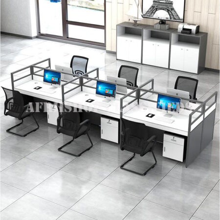 Office Workstations:6-Way Modular Office Workstation with Drawers