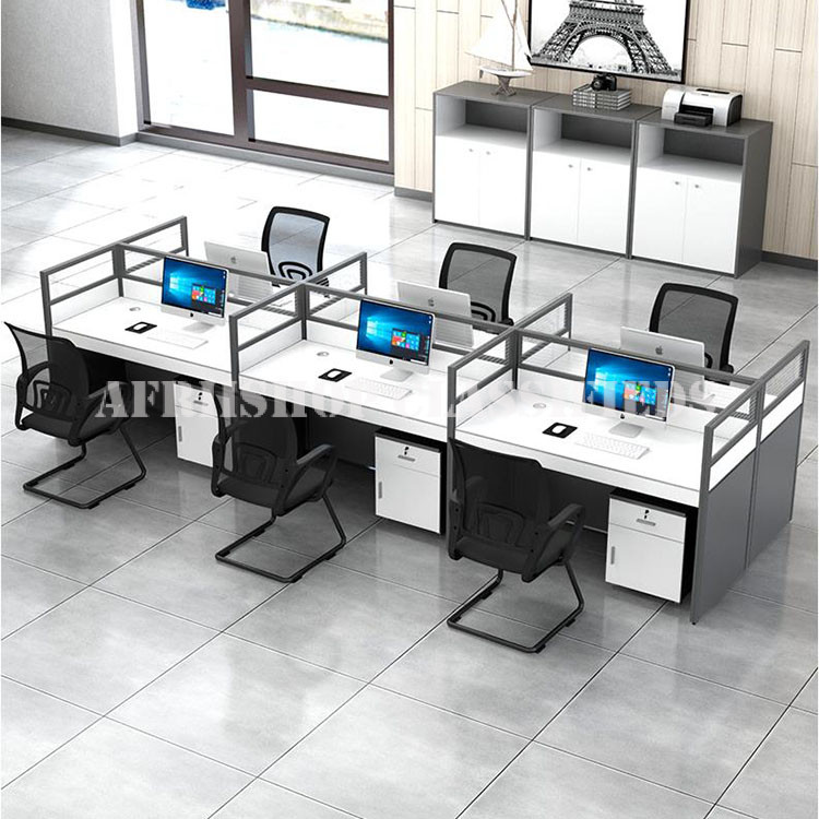Office Workstations:6-Way Modular Office Workstation with Drawers