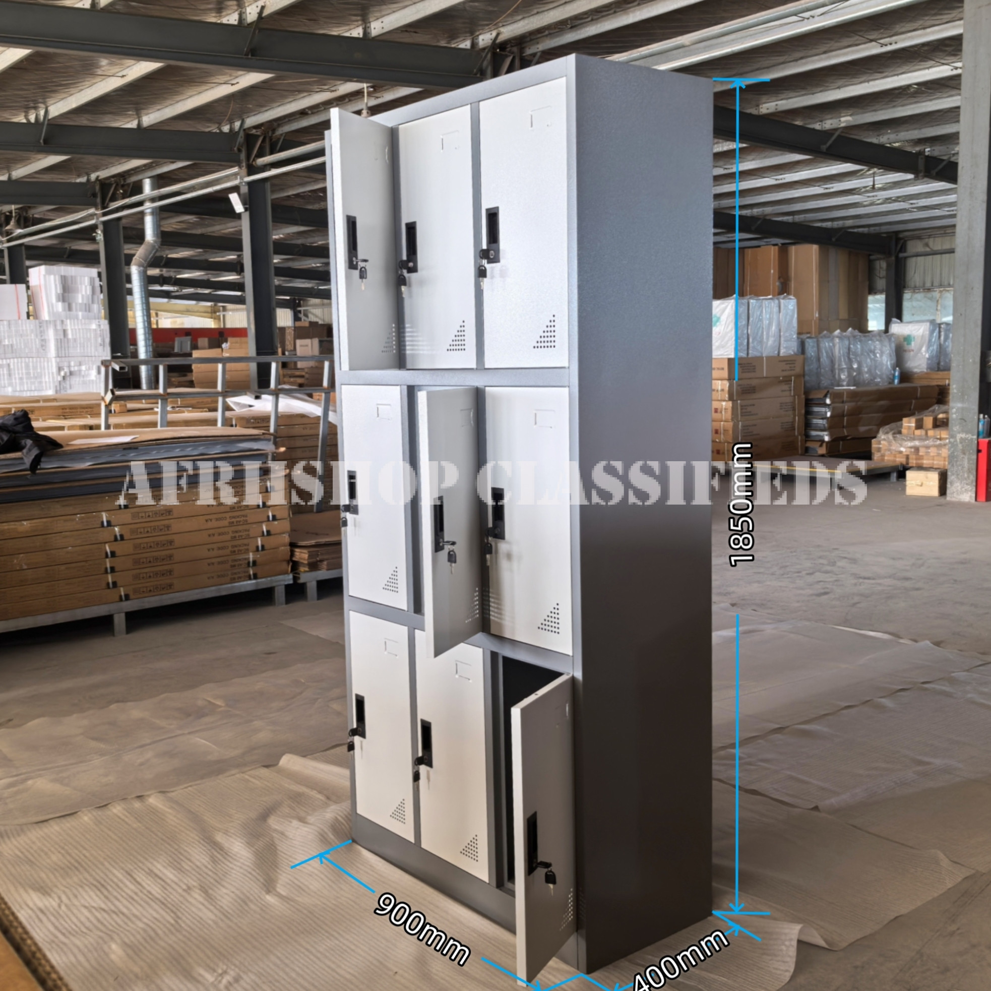 9-Locker Steel Storage Cabinet