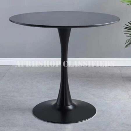 Dining Table; Black Round Dining Table