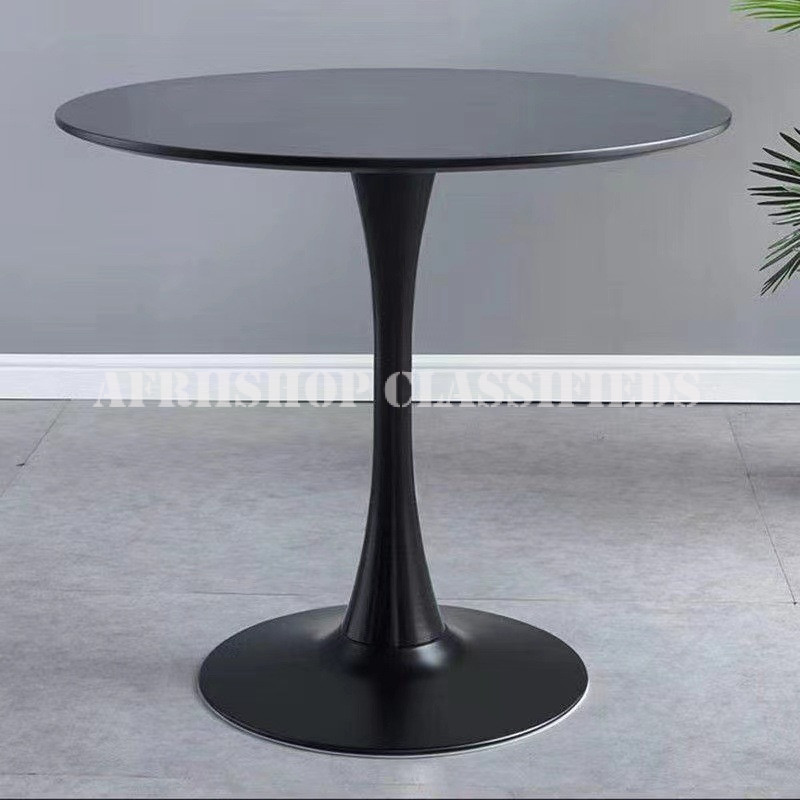 Dining Table; Black Round Dining Table