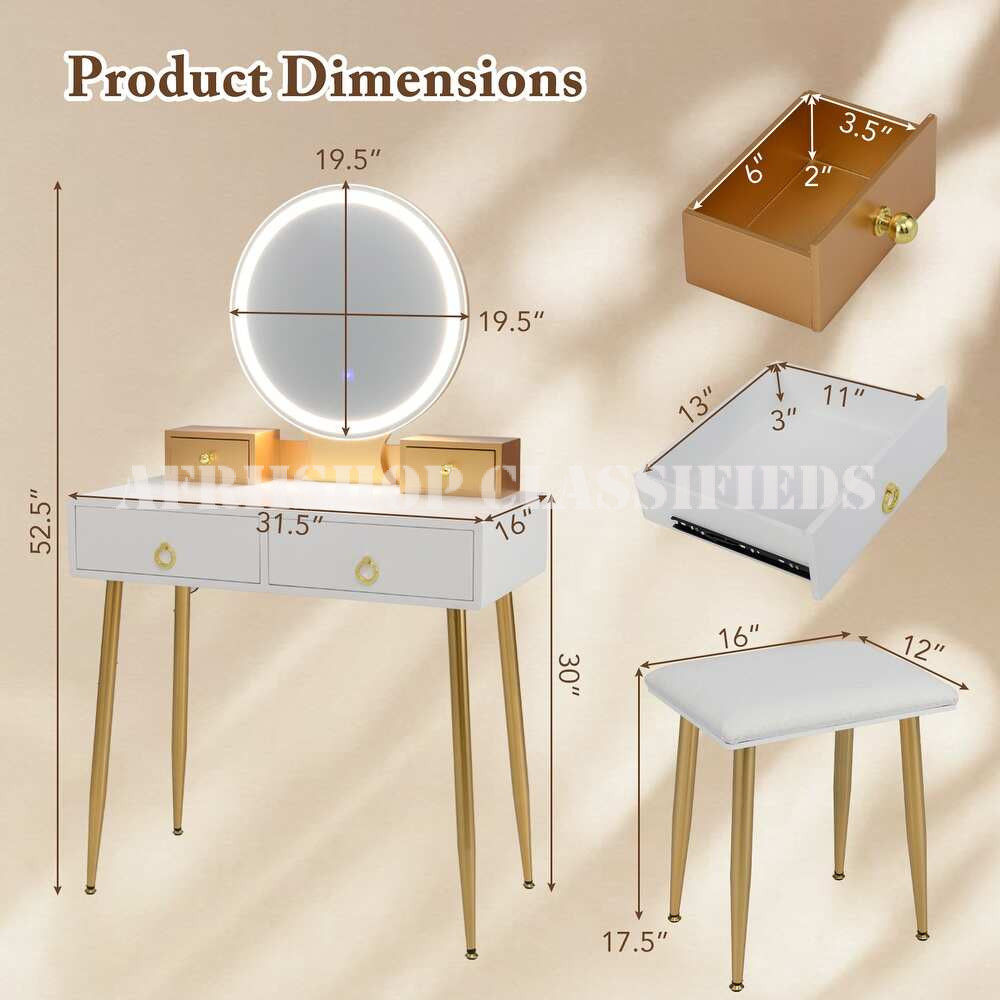 Dressing Table : White Dressing Table With Mirror