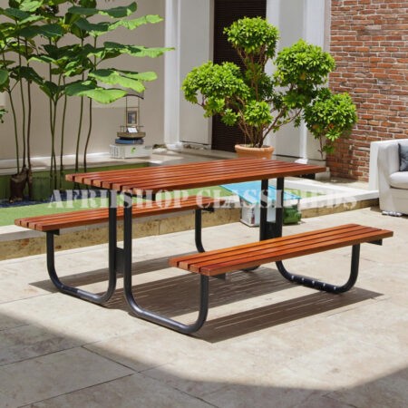 Outdoor Table: Steel Picnic Outdoor Table