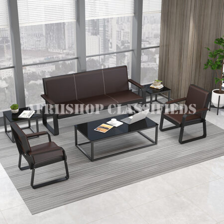 Office Sofa: 5 Seater Black Office Sofa