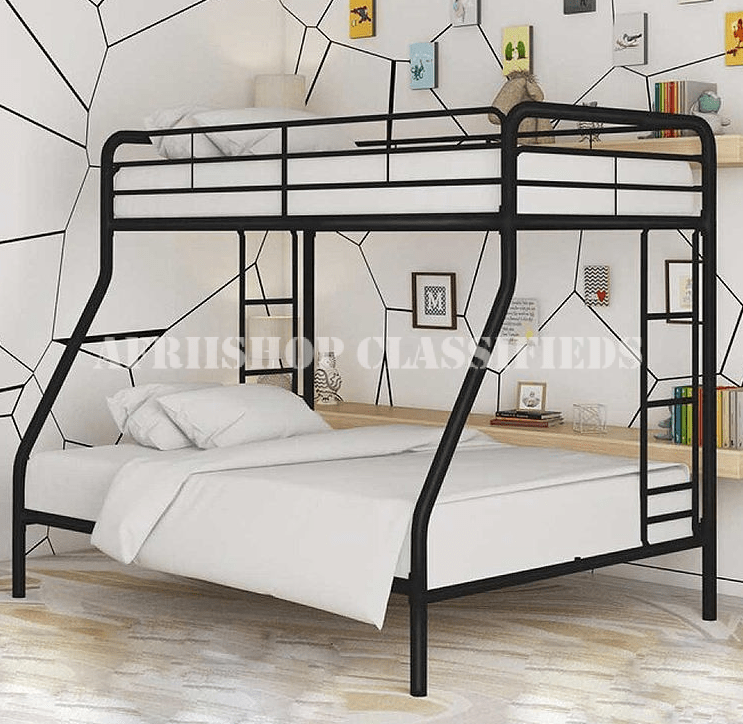 Bunk Bed; Durable Steel Double Bunk Bed for Kids