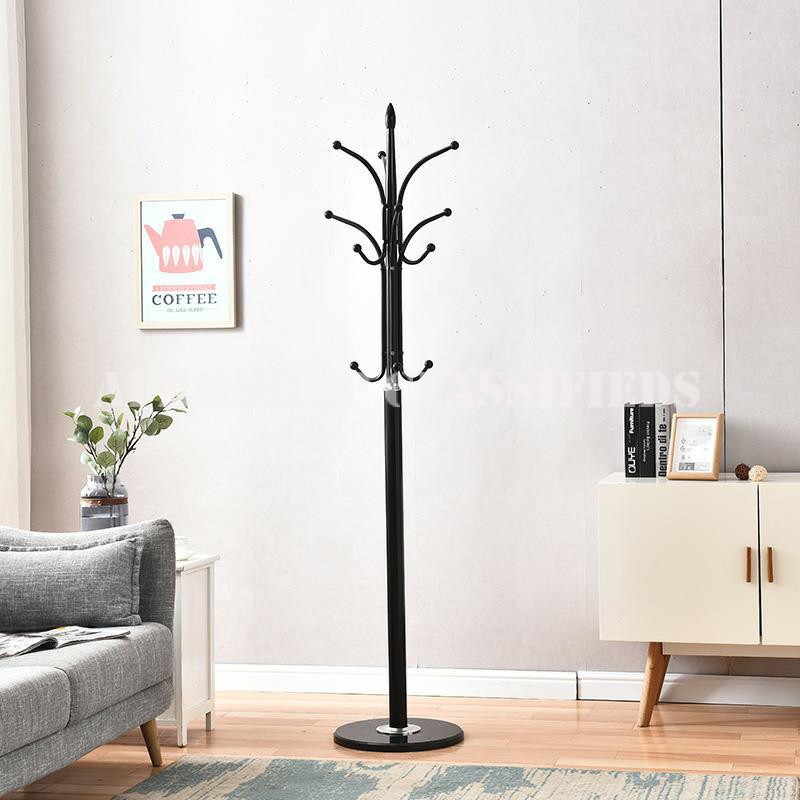 Coat Hanger; Heavy-Duty Steel Coat Rack with Branch Hooks