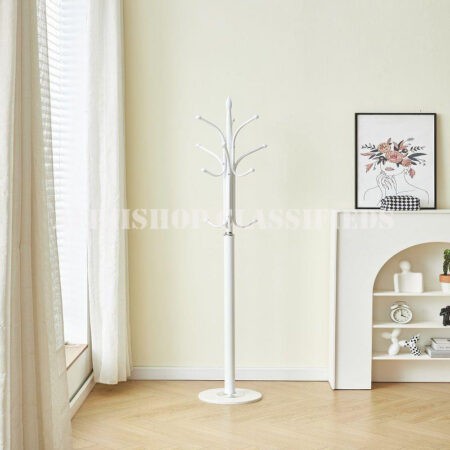 Coat Hanger; Heavy-Duty Steel Coat Rack with Branch Hooks