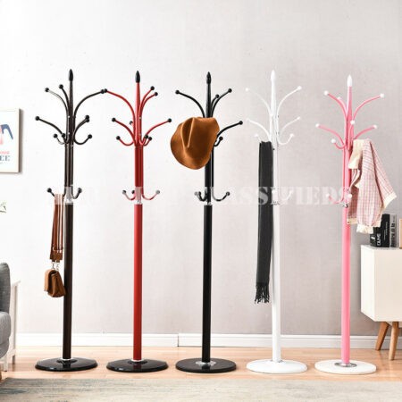 Coat Hanger; Heavy-Duty Steel Coat Rack with Branch Hooks