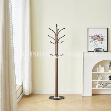 Coat Hanger; Heavy-Duty Steel Coat Rack with Branch Hooks