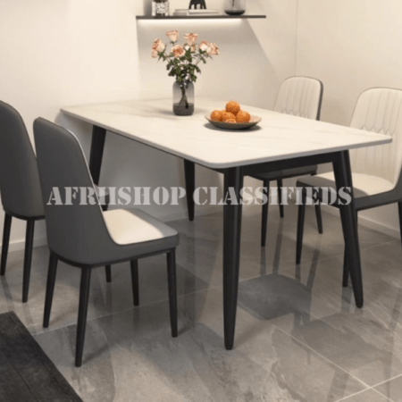 Home Table; Modern Marble Top Dining Table for 4