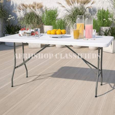 Outdoor Table; Portable Heavy-Duty Rectangular Outdoor Table