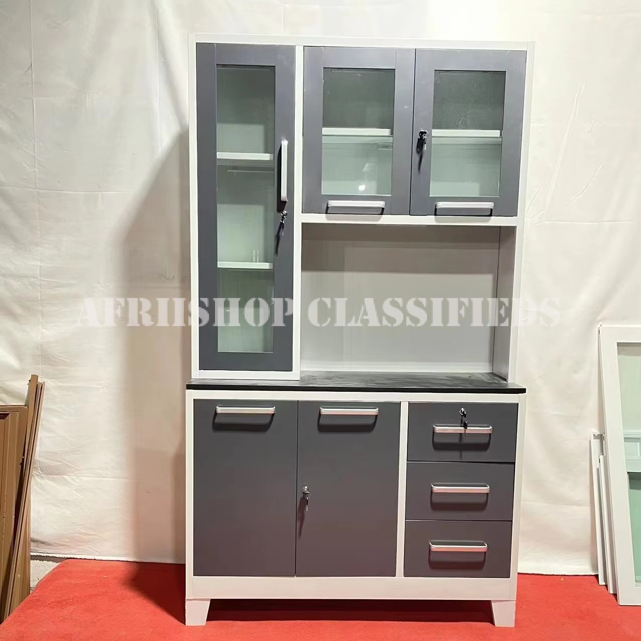 Home Kitchen Cabinet; High-Quality Wooden Multi-Section Kitchen Storage Cabinet