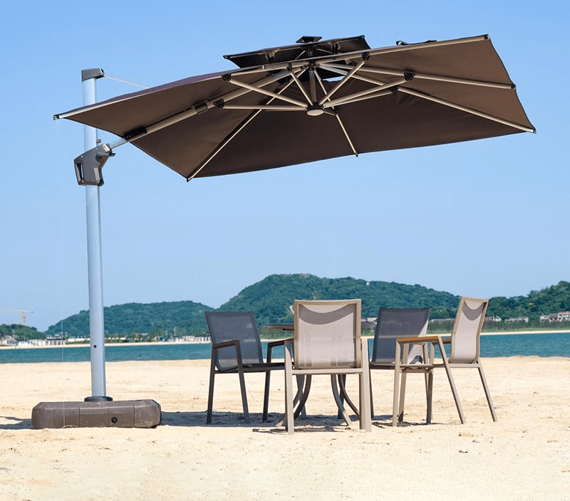 Sun Umbrella; Heavy-Duty Adjustable Garden Sun Umbrella