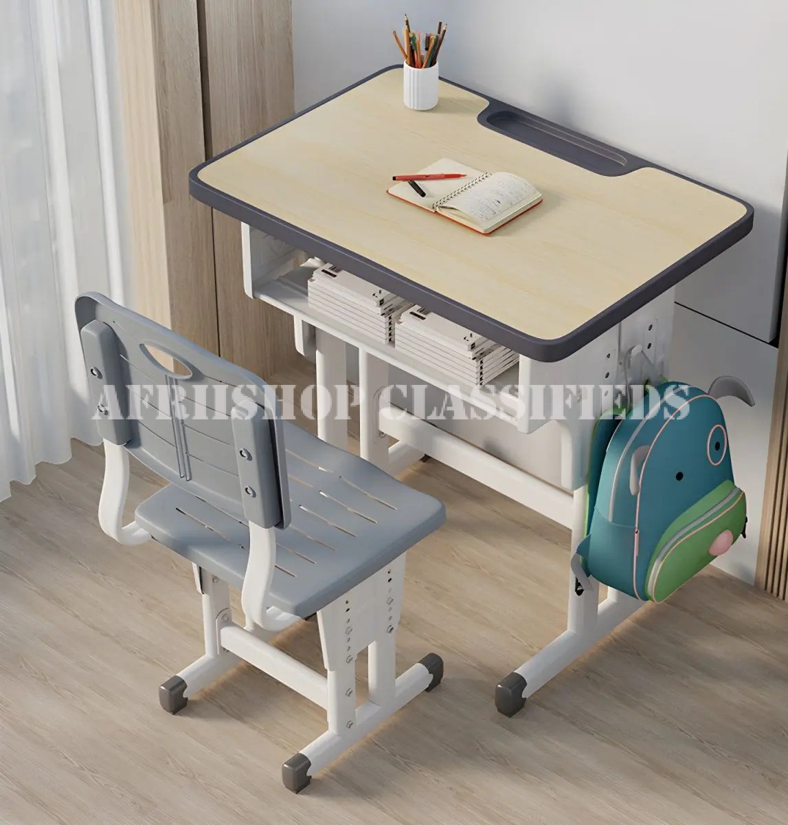 Kids Study Desk : Adjustable Height Kids Study Desk & Chair