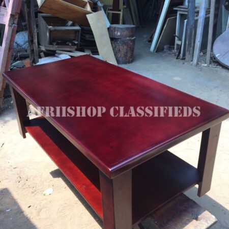 Coffee Table; Premium Rectangular Mahogany Wood Coffee Table