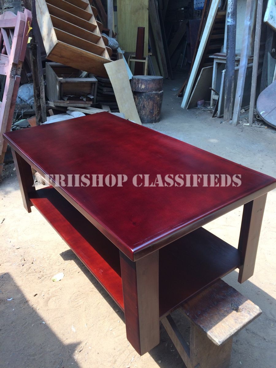 Coffee Table; Premium Rectangular Mahogany Wood Coffee Table