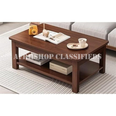 Coffee Table; Premium Rectangular Mahogany Wood Coffee Table