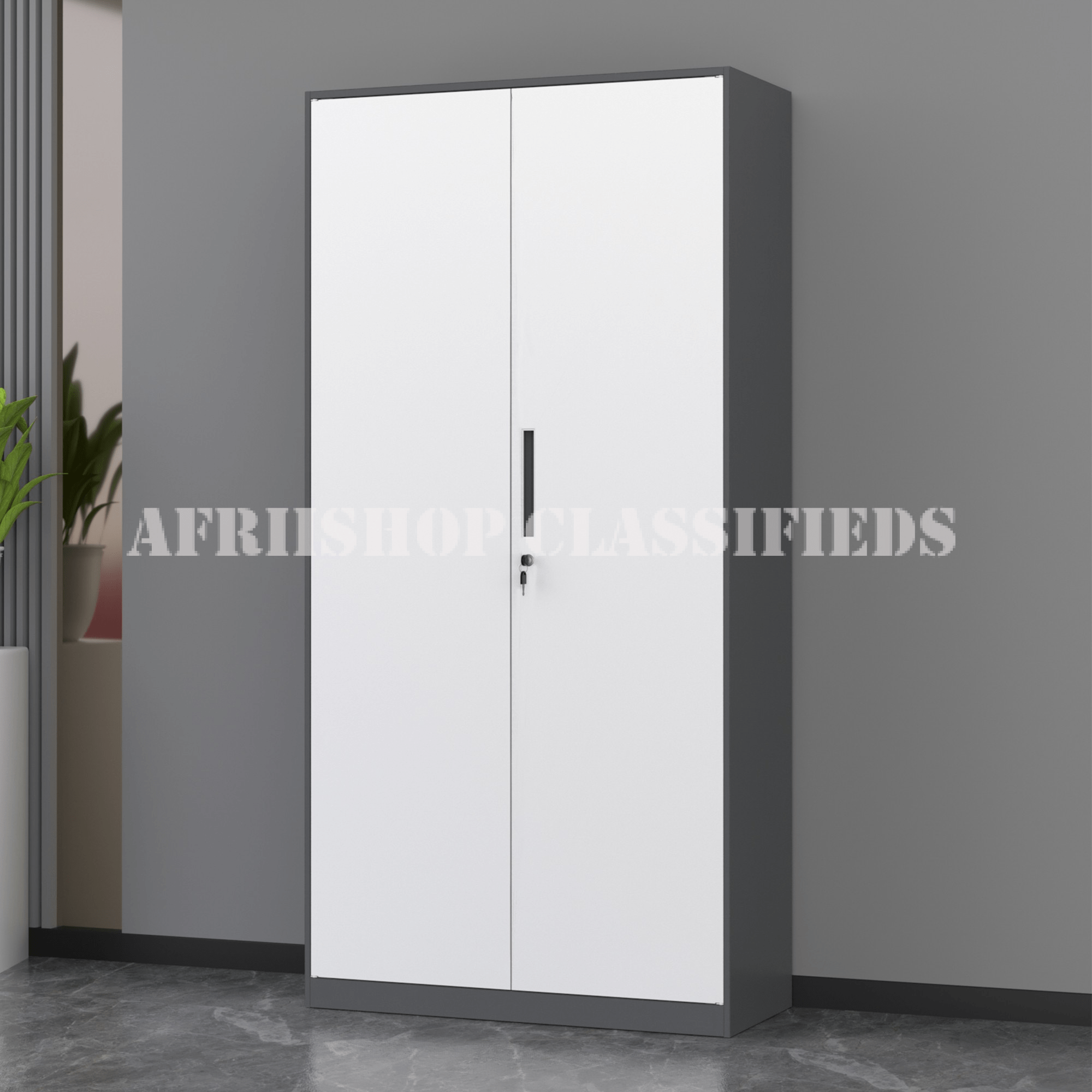 Office Cabinets: 2-Door Gray Office Cabinet