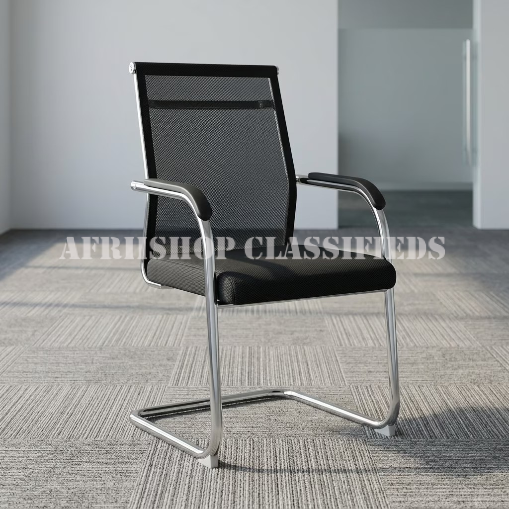 Office Chair; Black Mesh Office Visitor’s Chair