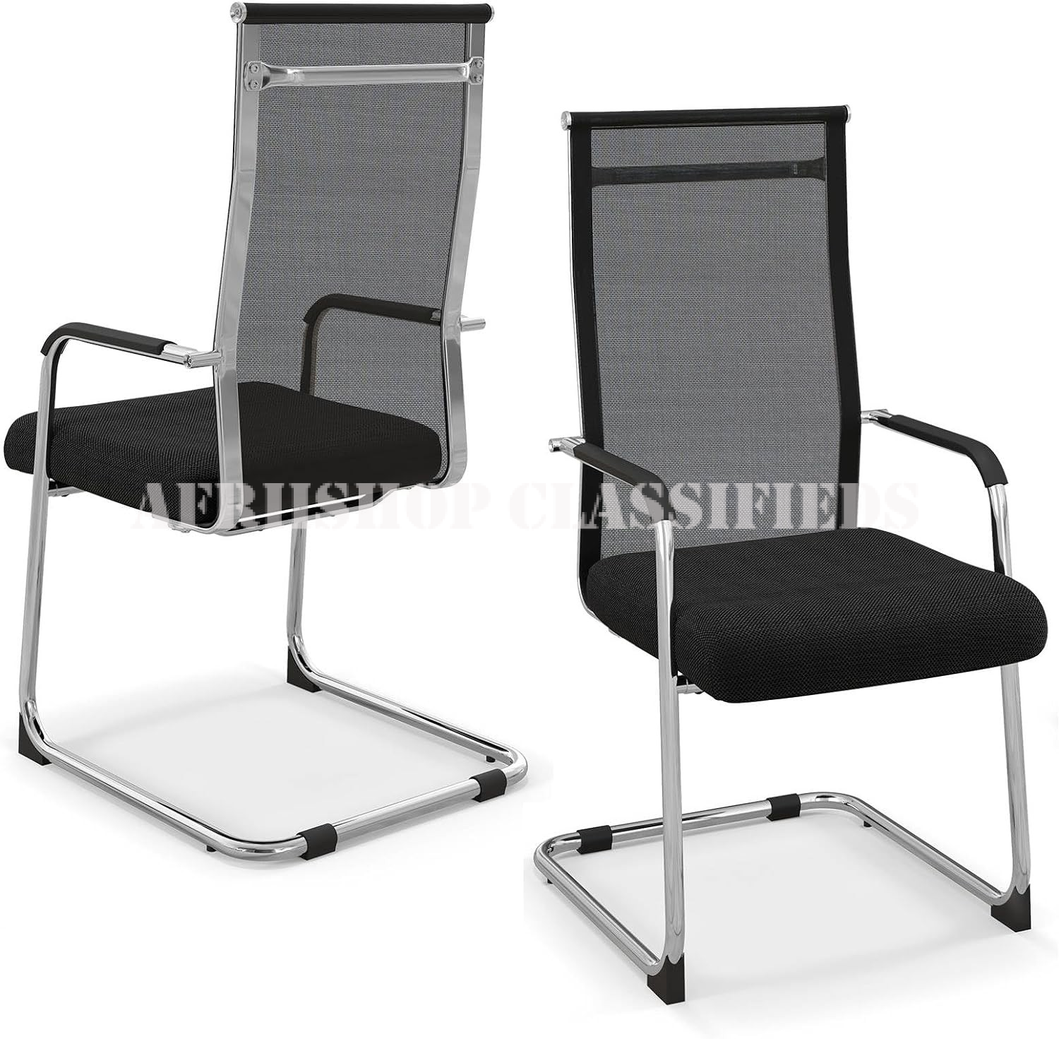 Office Chair; Black Mesh Office Visitor’s Chair