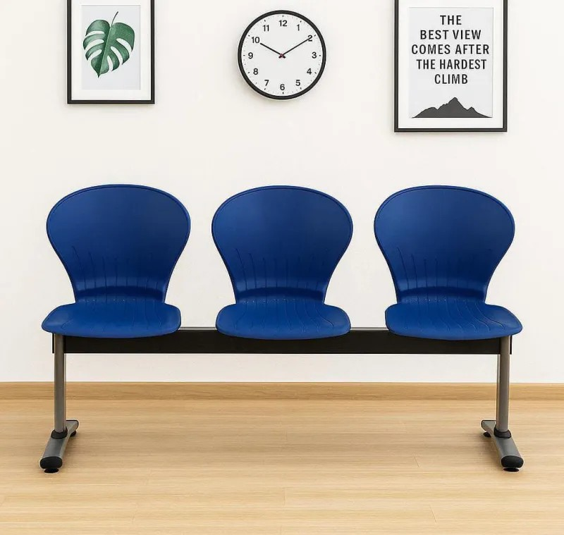 Office bench :3-Seater Plastic office Waiting Bench