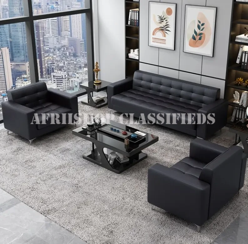 Office Sofas:5 -Seater Leather Office Sofa