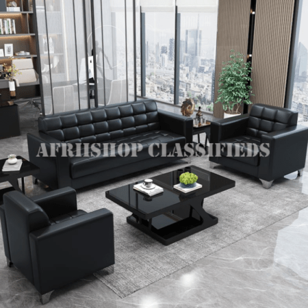 Office Sofas:5 -Seater Leather Office Sofa