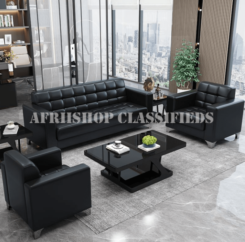 Office Sofas:5 -Seater Leather Office Sofa