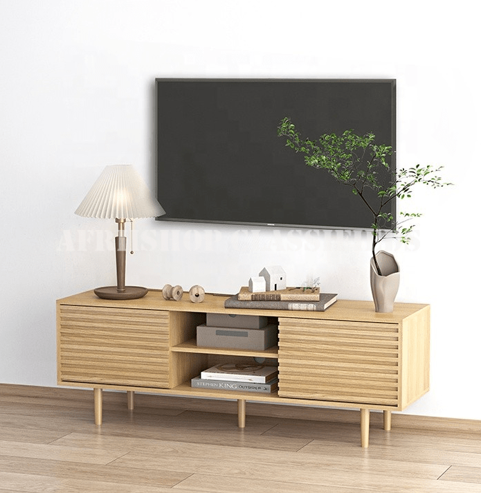 Home TV Stand; Durable Wooden Living Room TV Stand with Drawers