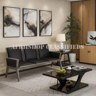 Office Reception Benches:3-Link Heavy Duty Office Reception Bench