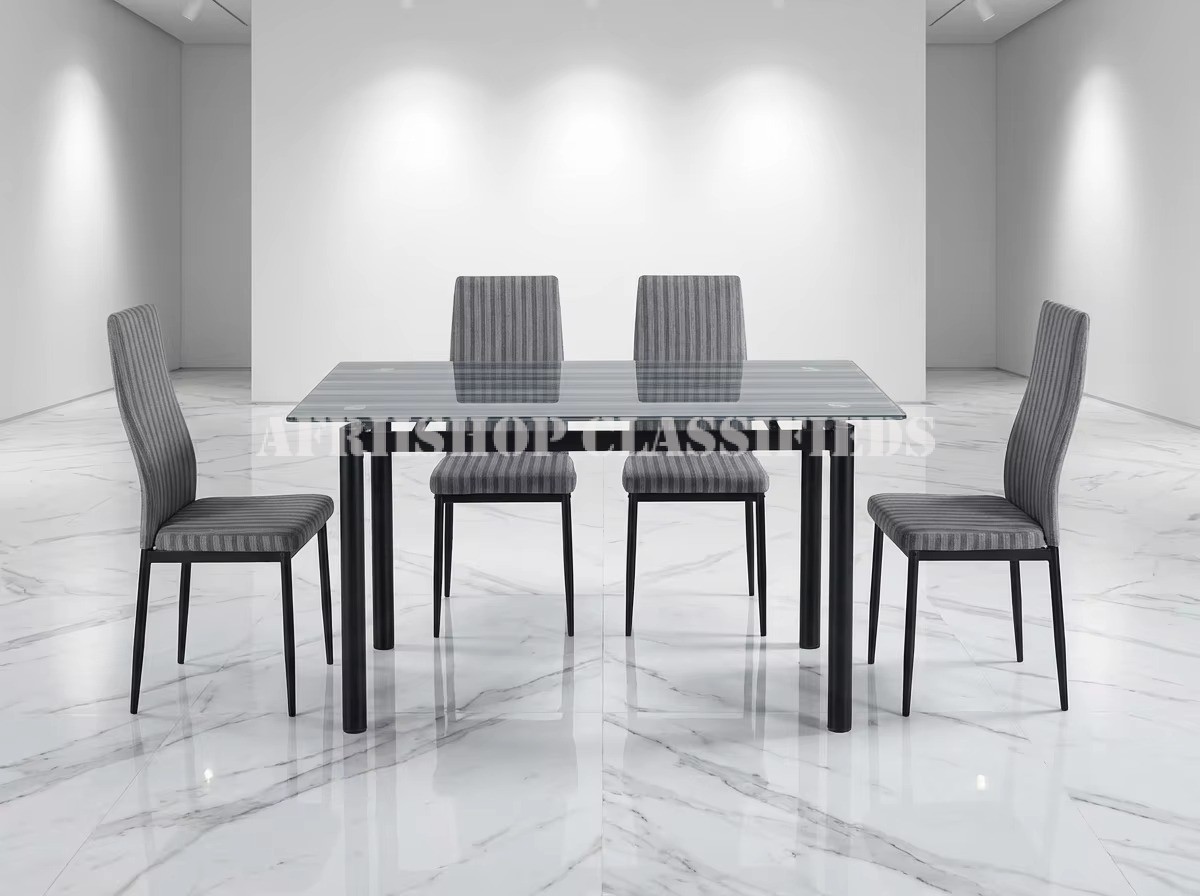 Dining Tables; Dining Room Table And Pu Leather Chairs