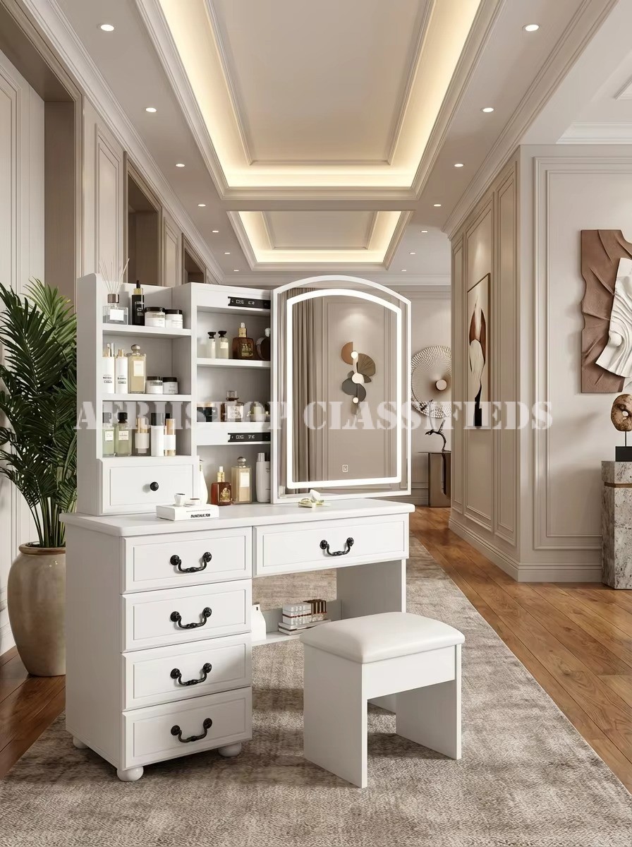 Dressers; Makeup Vanity Mirror Dressing Table with Mirror