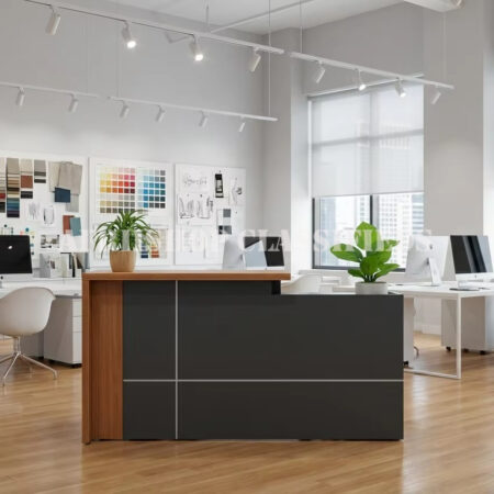 Reception Tables; Elegant Reception Counter with Built-in Shelves