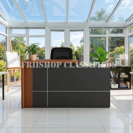 Reception Tables; Elegant Reception Counter with Built-in Shelves