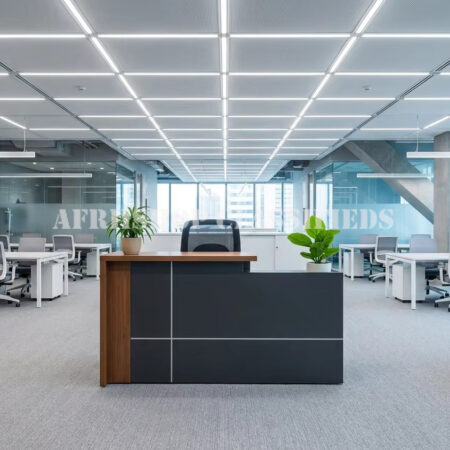 Reception Tables; Elegant Reception Counter with Built-in Shelves