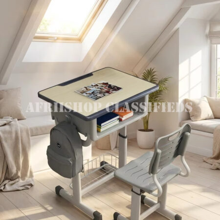 Kid’s Furniture; Desk And Student Chair Set With Adjustable Height