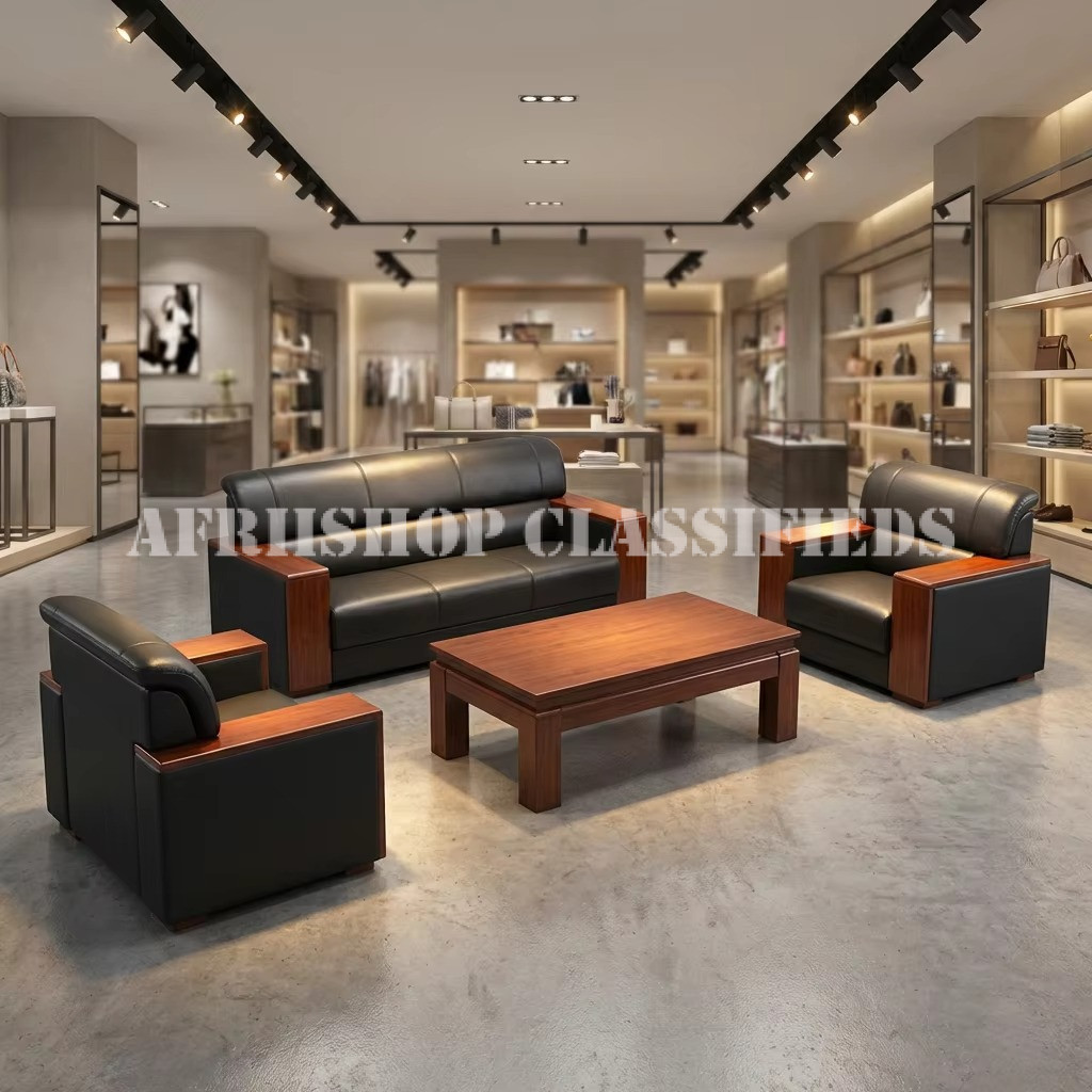 Sofas; Leather Office Meeting Room Sofa Chair Set