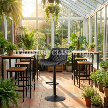 Home Chairs; Leather Armless Swivel Bar Stool