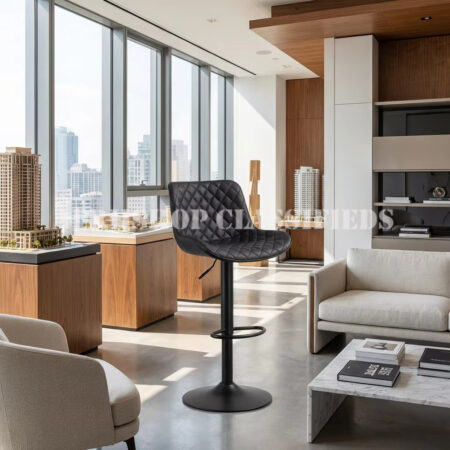 Home Chairs; Leather Armless Swivel Bar Stool