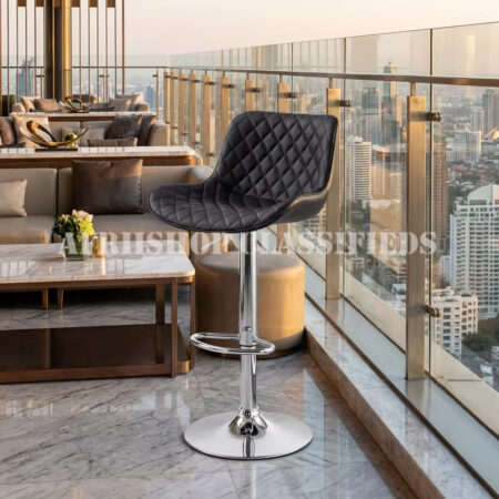 Home Chairs; Leather Armless Swivel Bar Stool