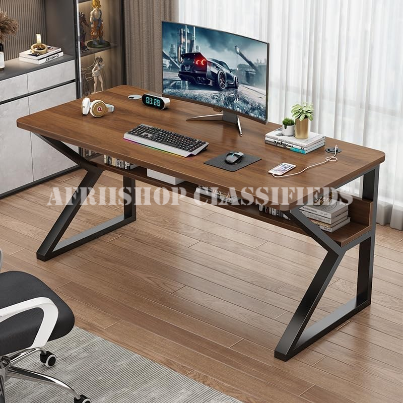 Office Desk : Office Sturdy Base Modern Computer desk