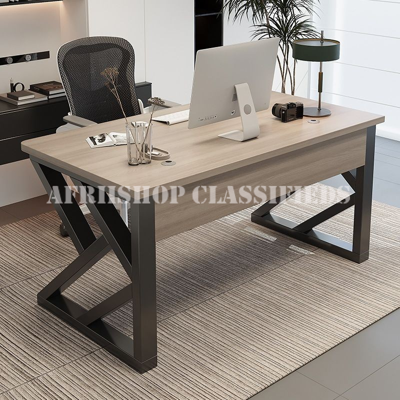 Office Desk : Office Sturdy Base Modern Computer desk