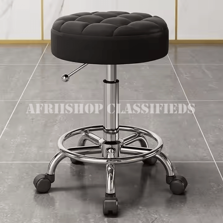 Bar Stool : Black Adjustable Bar Stool