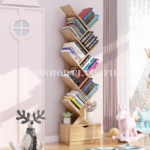 Bookshelves:8‑Tier Wooden Home Office Bookshelf