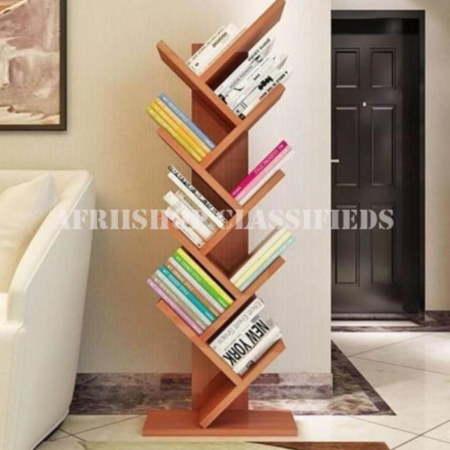 Bookshelf; 8 Tier Wooden Tree Shaped Bookshelf