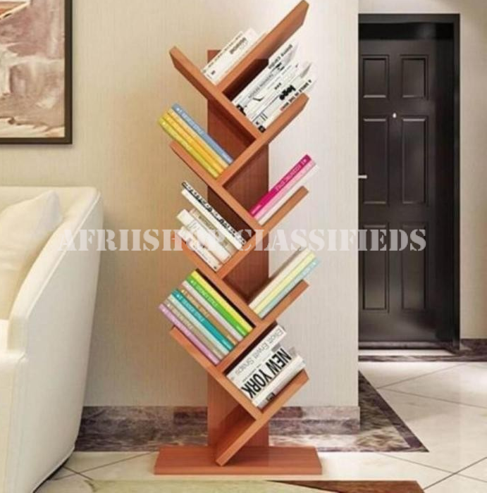Bookshelf; 8 Tier Wooden Tree Shaped Bookshelf