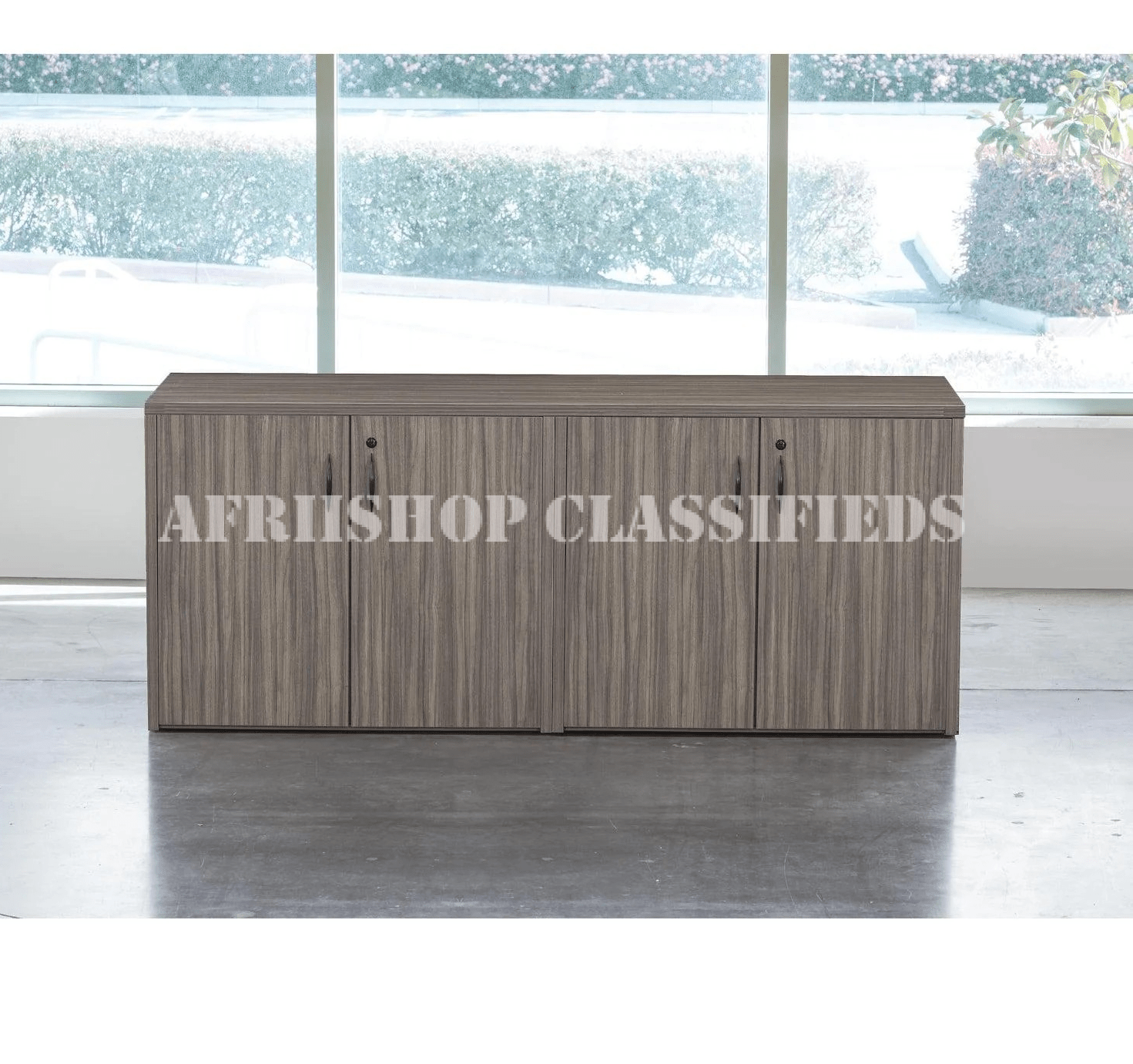Office Cabinet; 4 Door Wooden Credenza Storage Cabinet